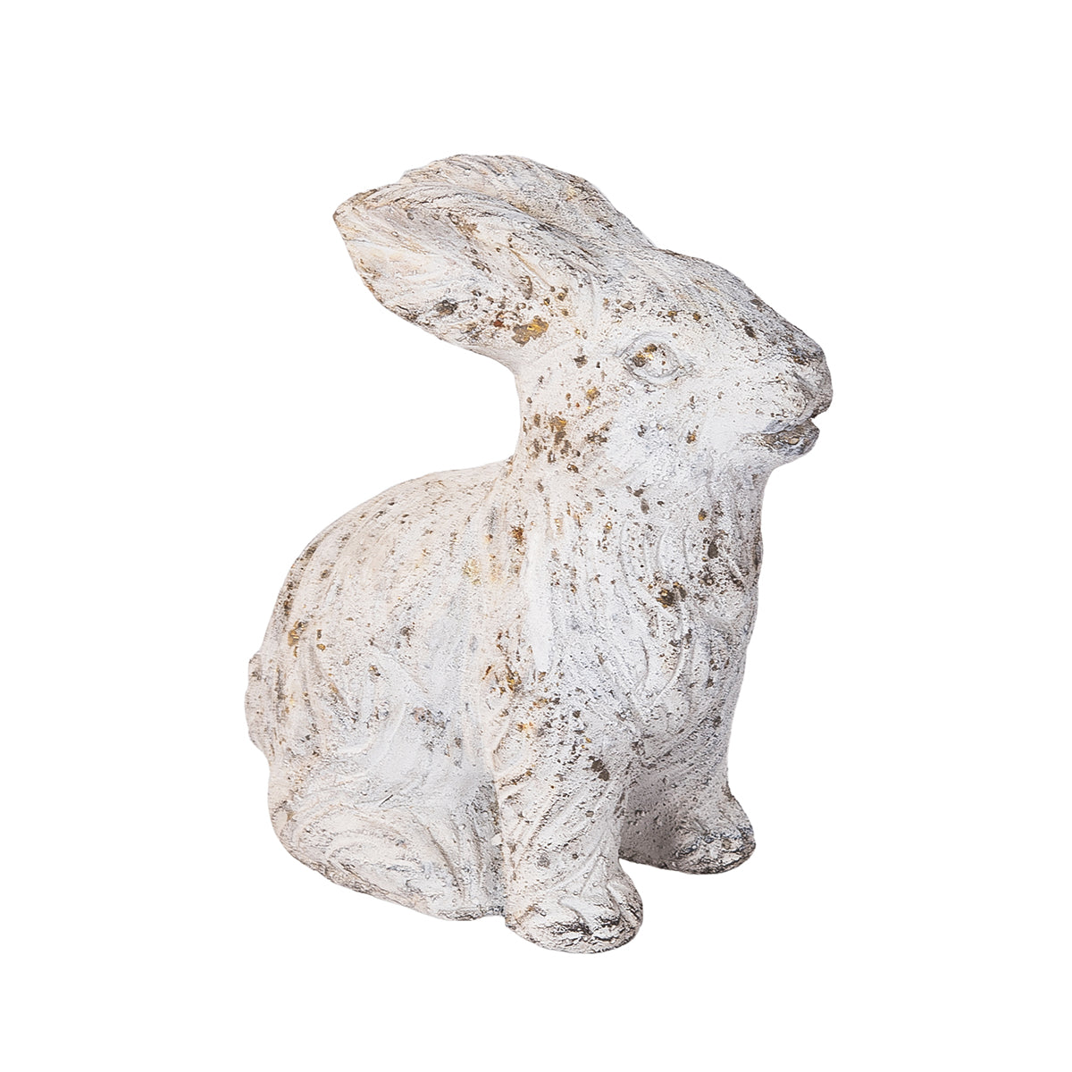 Vintage White Cement Sitting Bunny