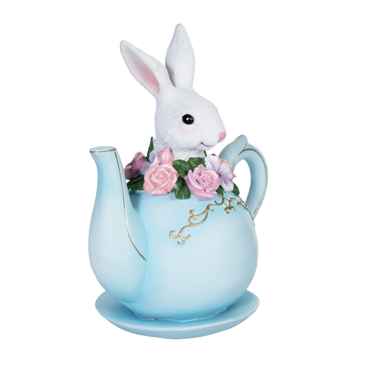 White Bunny In Teapot Figure