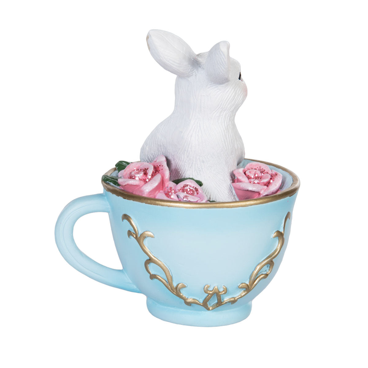 White Bunny In Teacup Figure