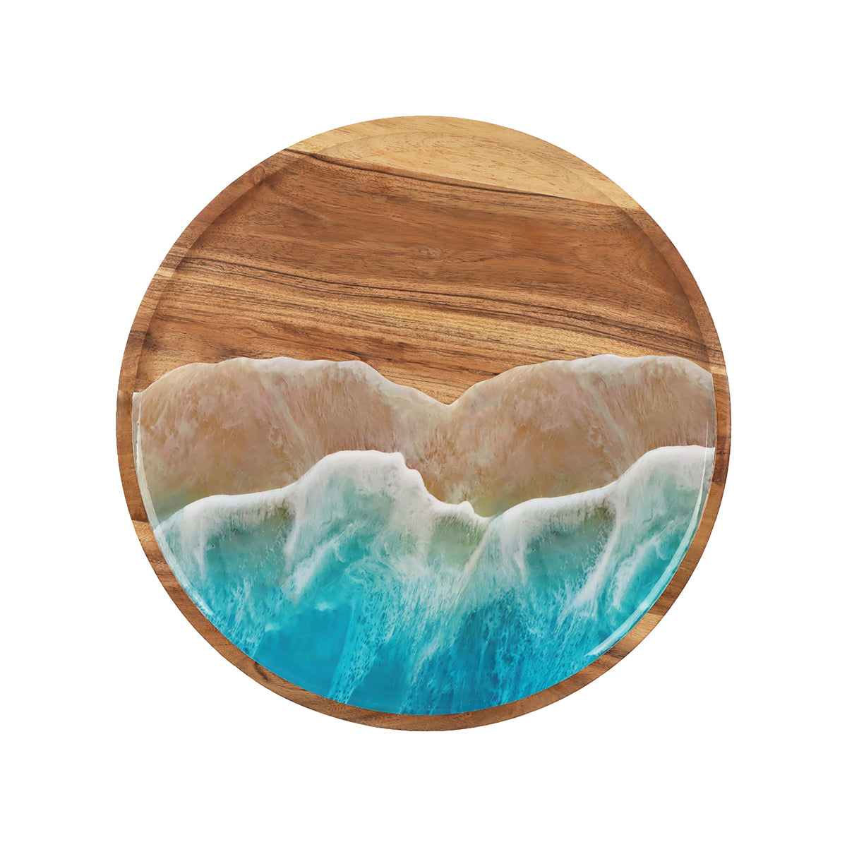 Wave Acacia Wood Lazy Susan