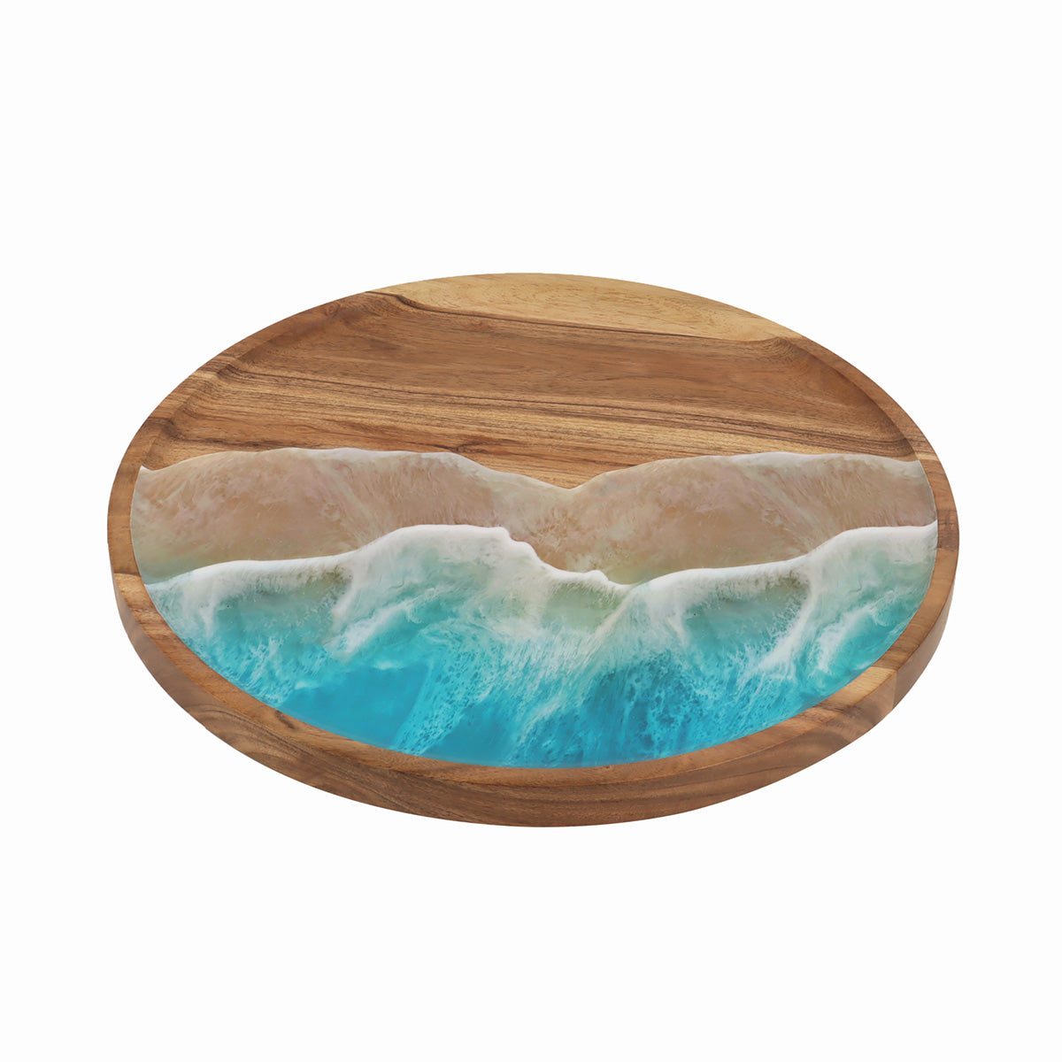 Wave Acacia Wood Lazy Susan