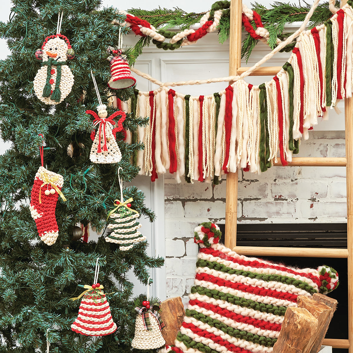 Macrame Stripes Bell Ornament