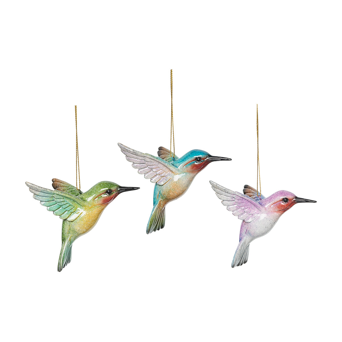 Hummingbird Ornaments, Set of 3