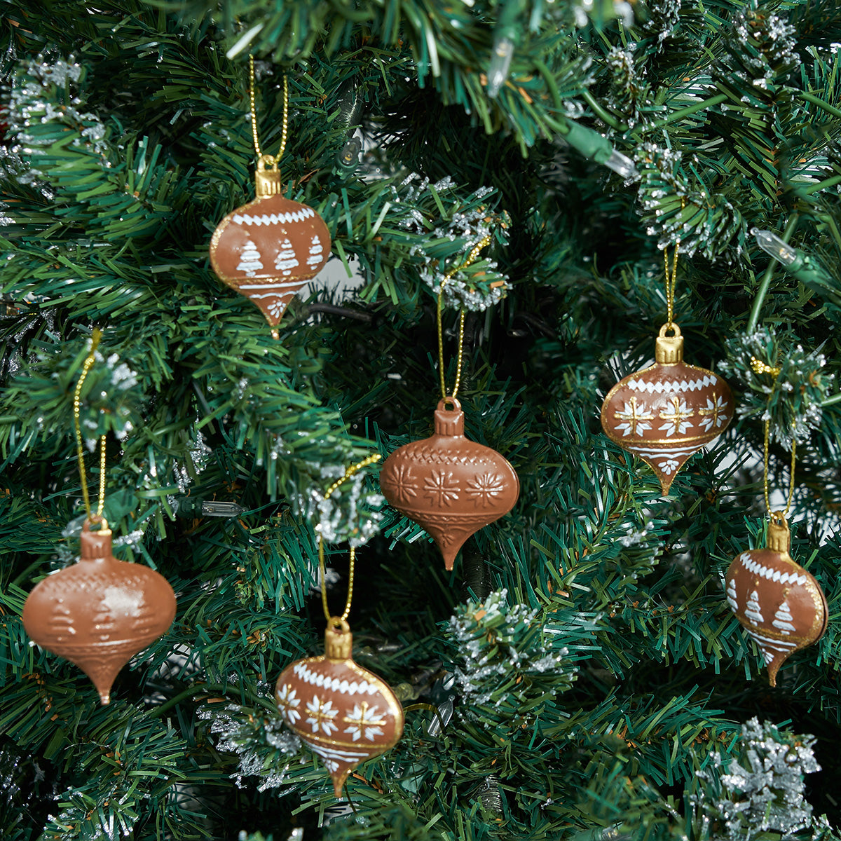 Brown Ornament, Set of 6