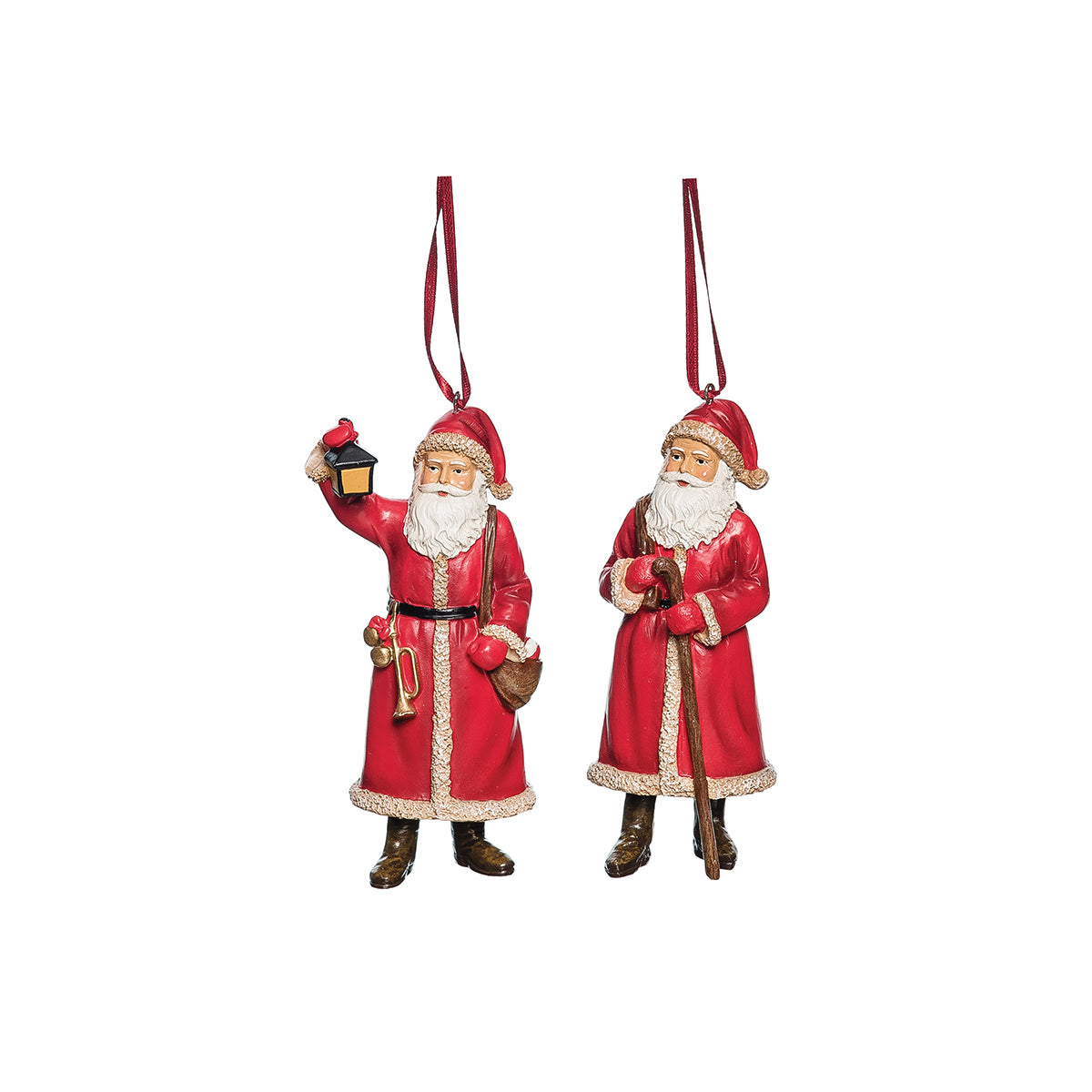 Red Santa Ornaments, Asst.