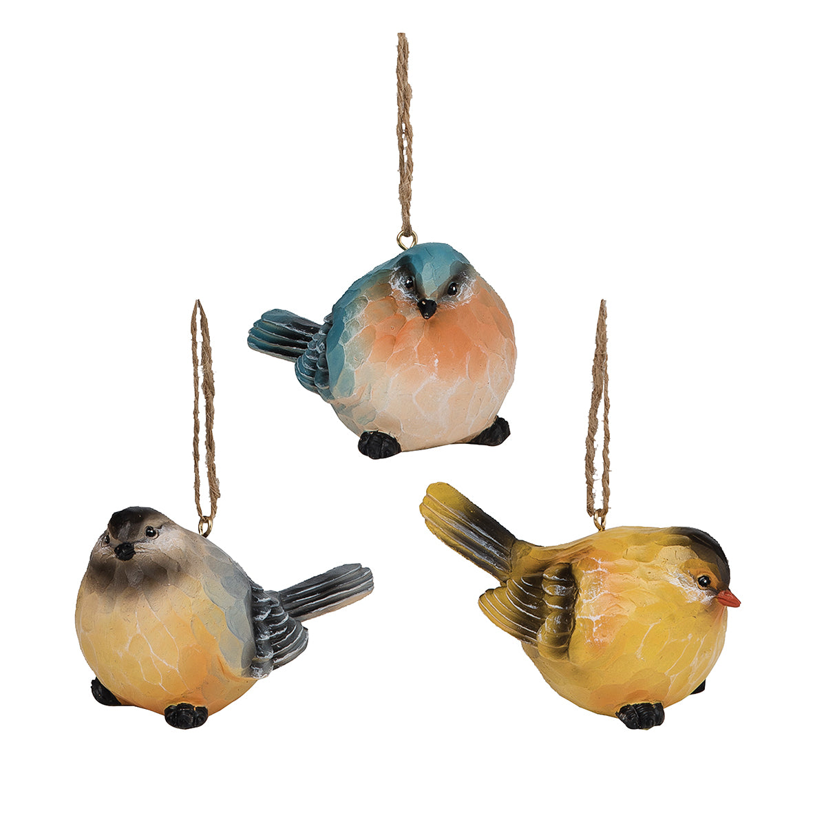 Song Birds Ornaments, Set of 3