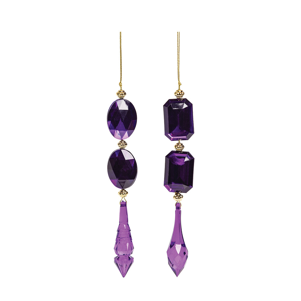 Purple Drop Ornaments, Asst. of 2
