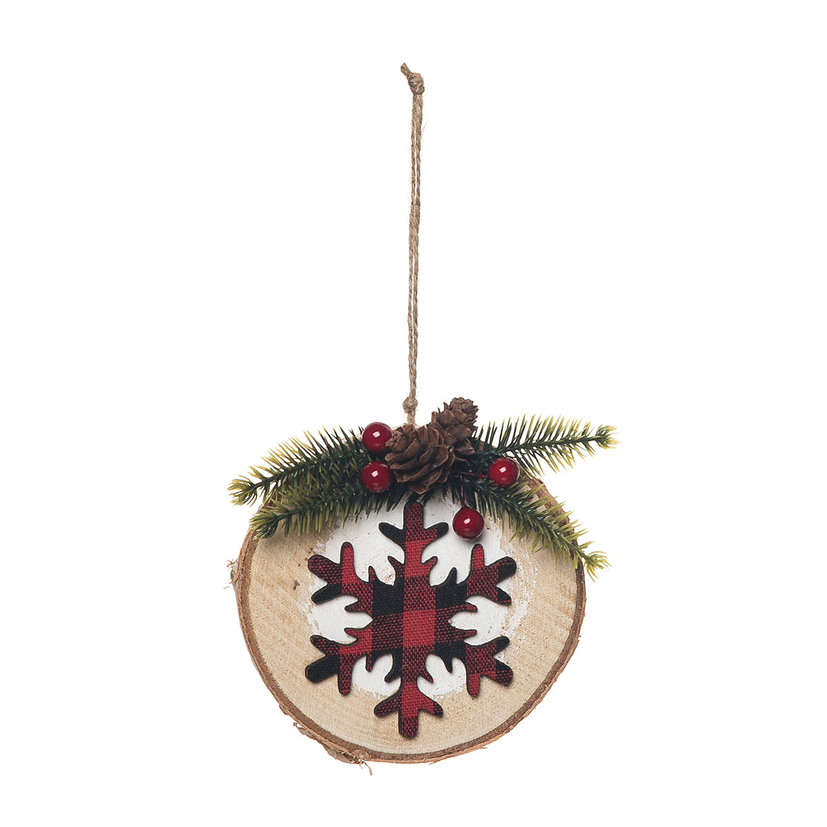 Snowflake Buffalo Plaid Ornament