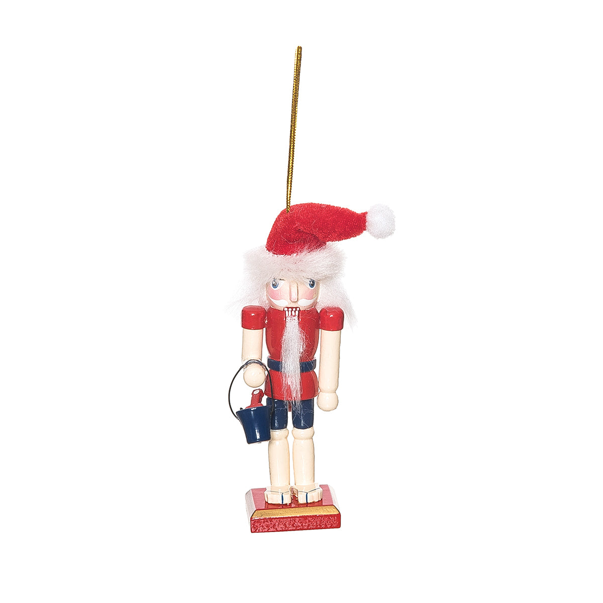 Nutcracker in Christmas Hat with Bucket Ornament