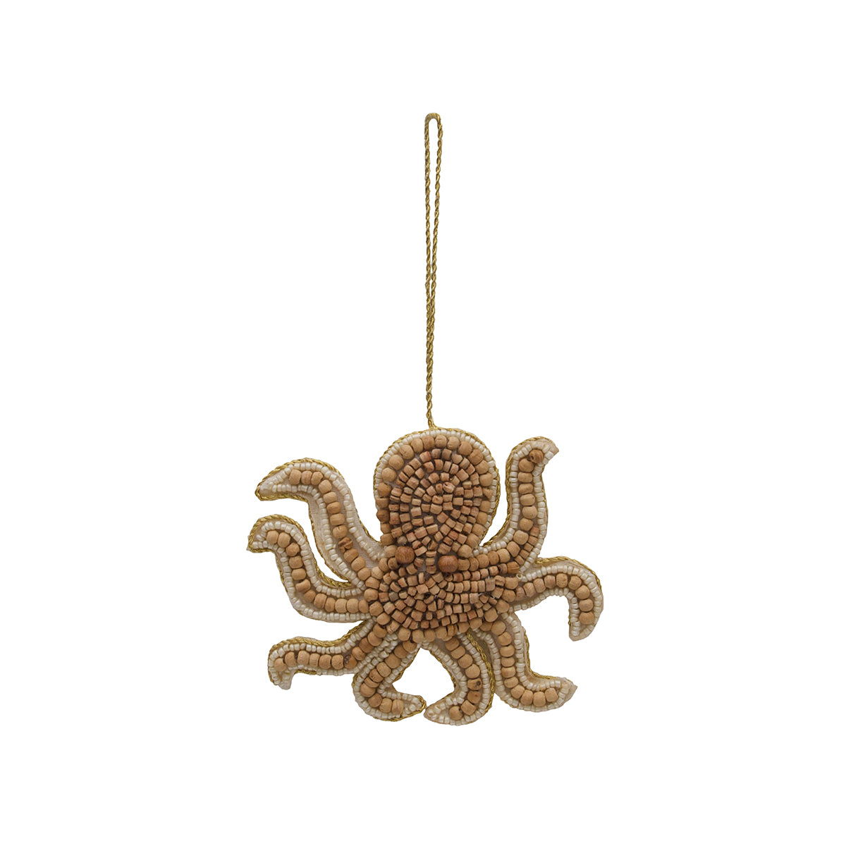 Wood Bead Octopus Ornament