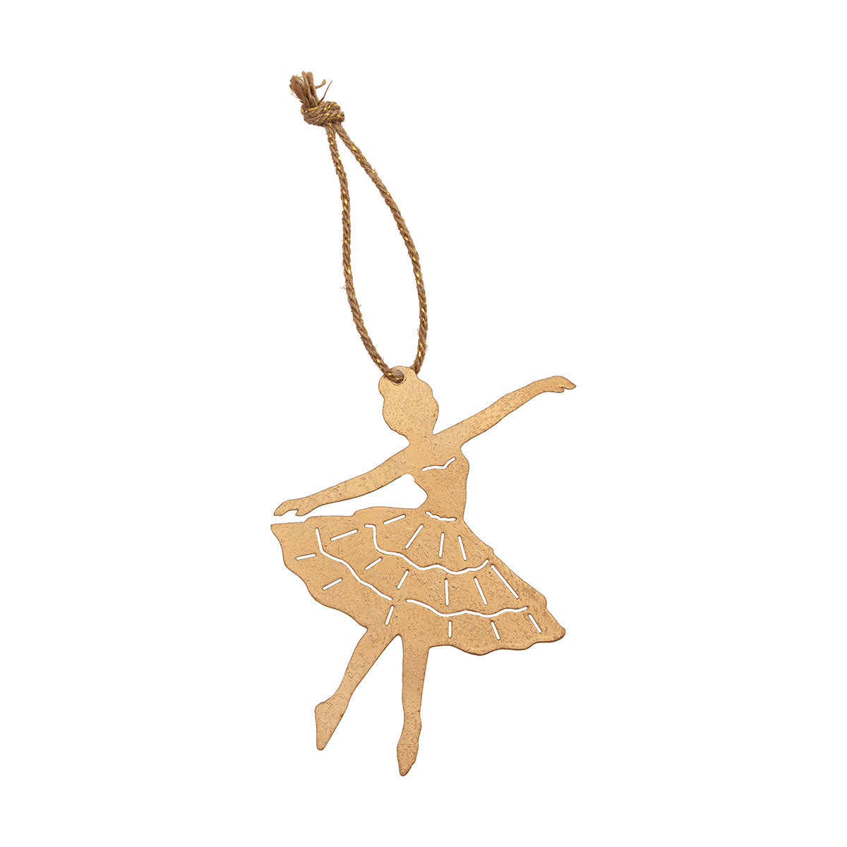 Gold Ballerina Metal Ornament