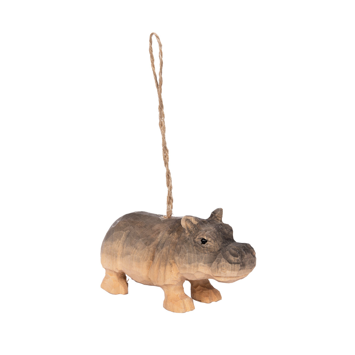 Hippo Wood Ornament