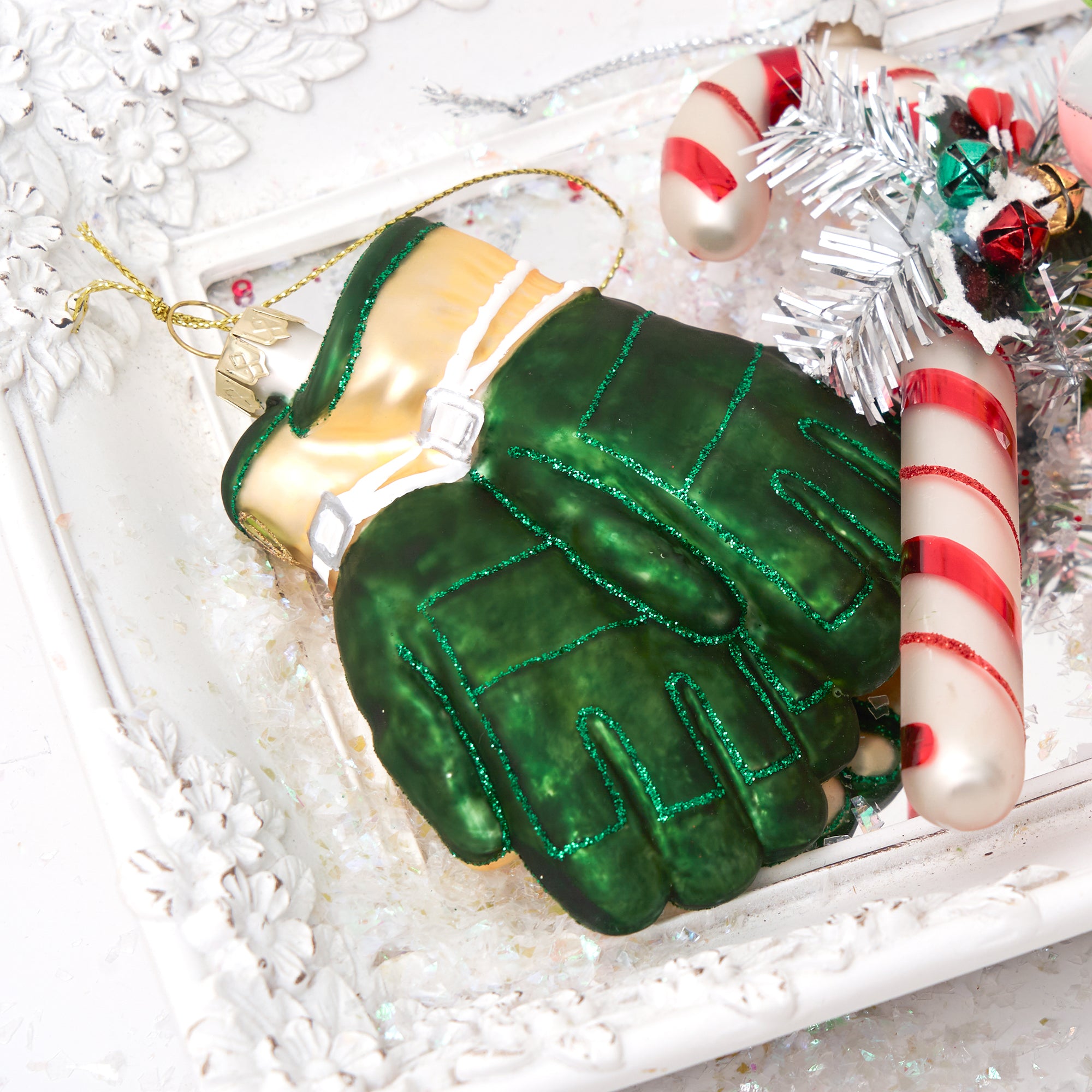 Blown Glass Garden Gloves Ornament