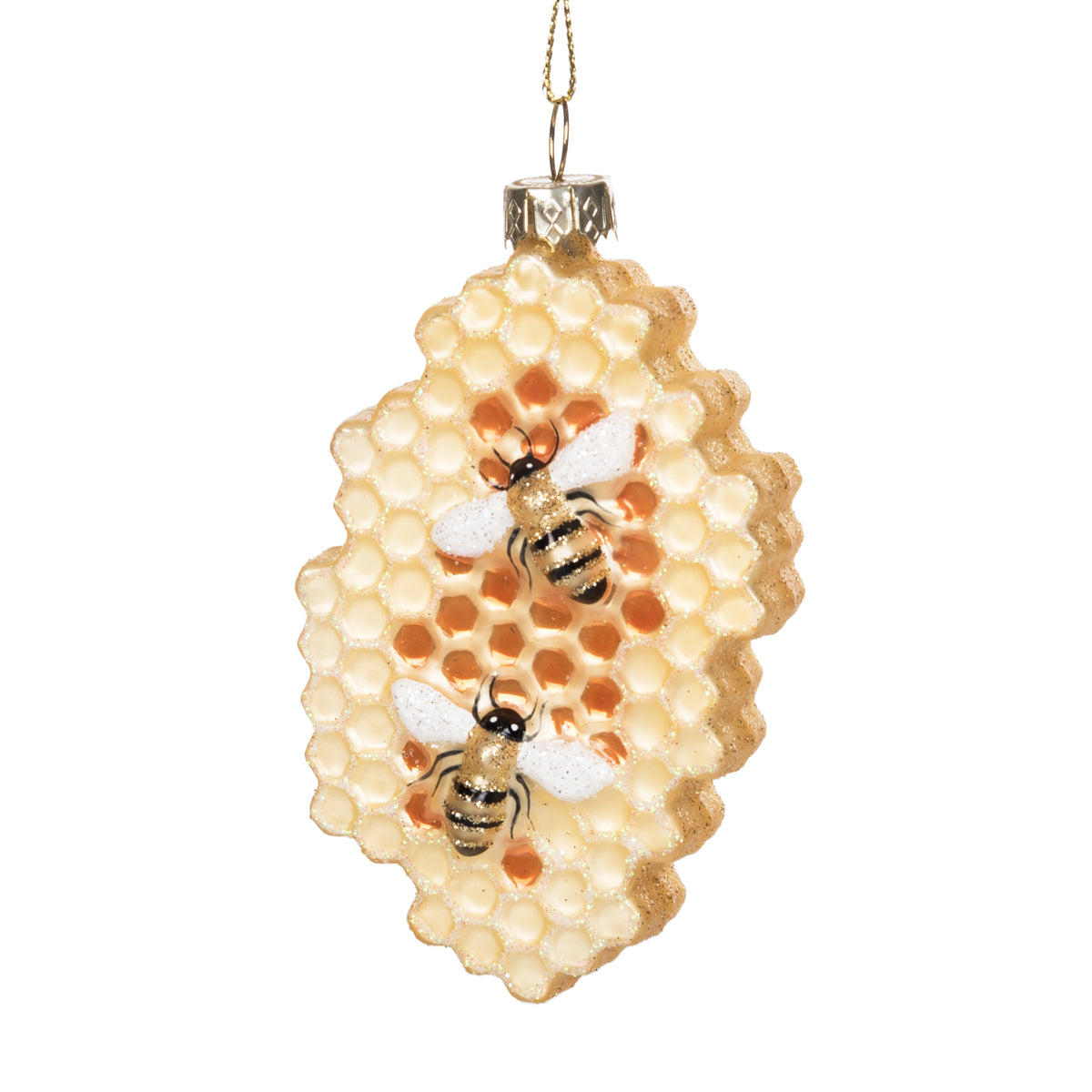 Blown Glass Honeycomb Ornament
