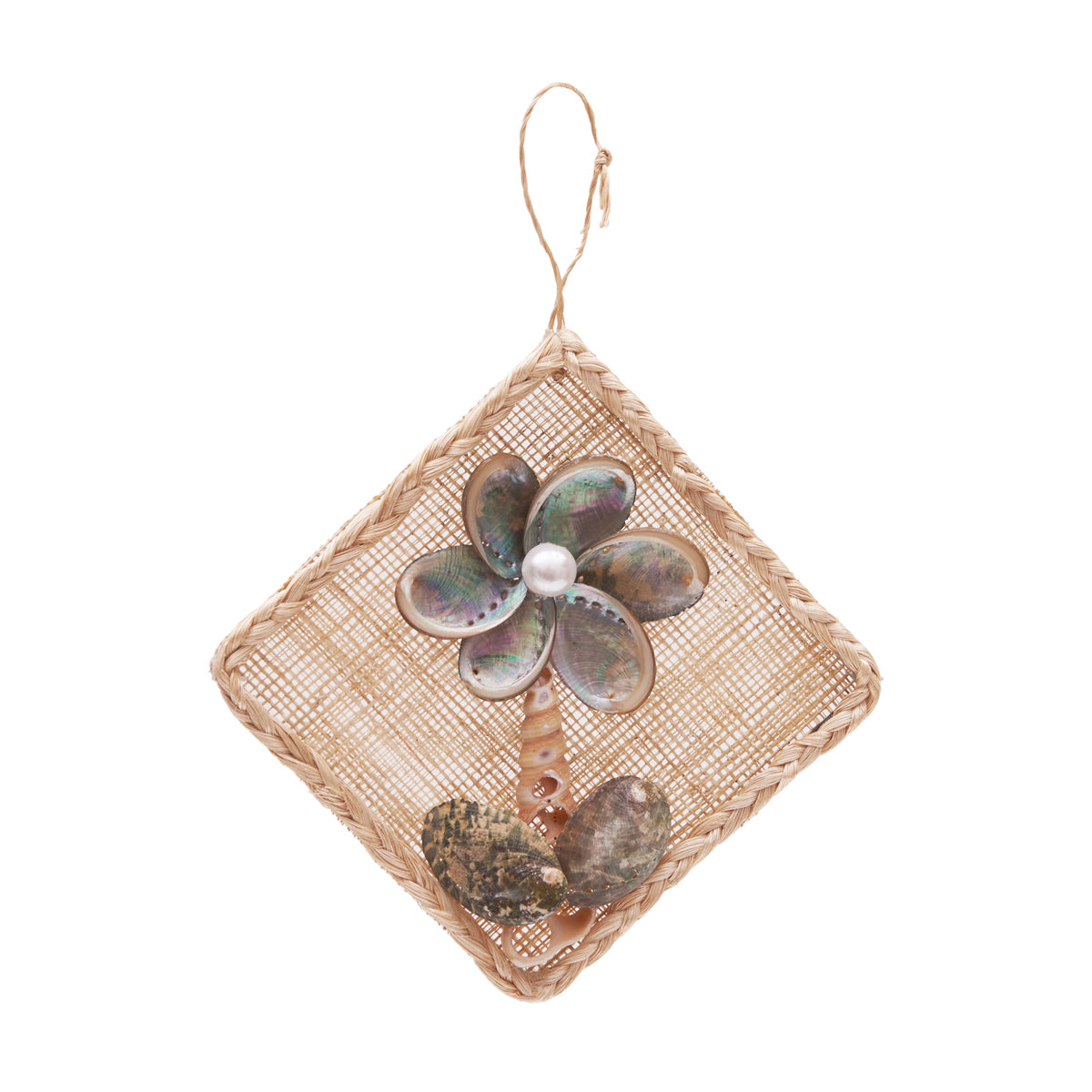 Abaca & Shell Flower Ornament