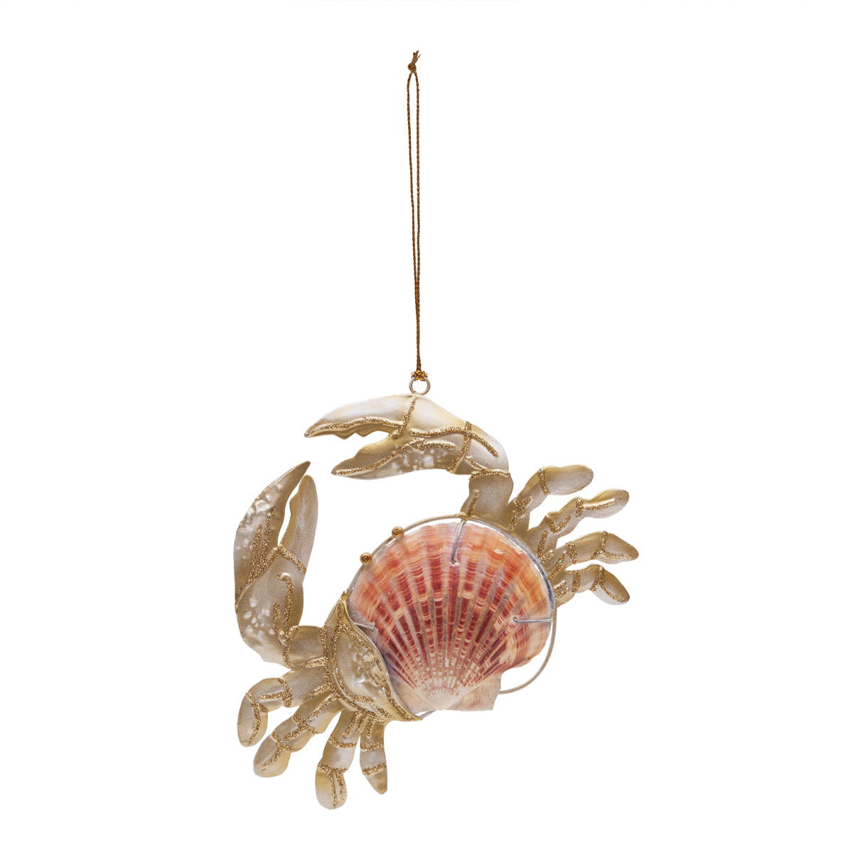 Coral Crab & Shell Ornament