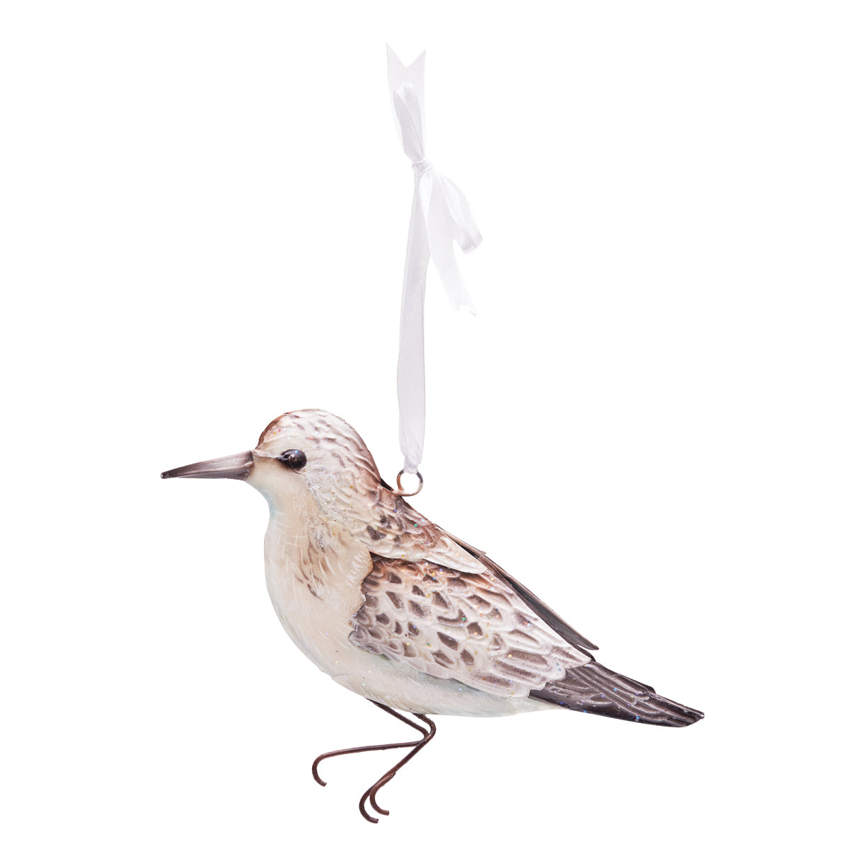 Metal & Capiz Sandpiper Ornament