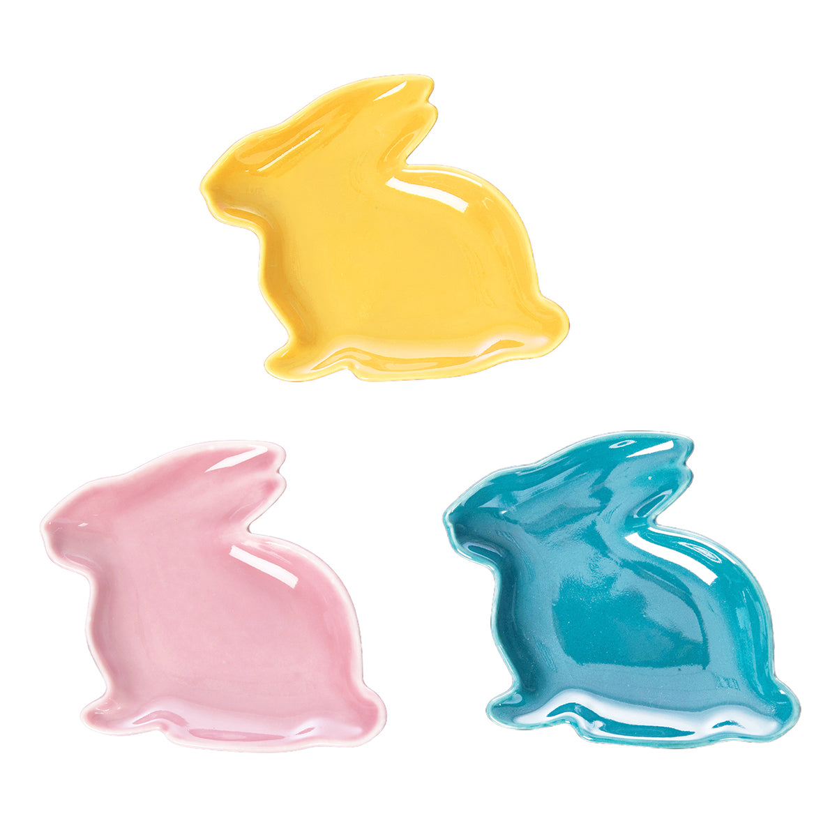 Easter Ceramic Bunny Plates, Set of 3