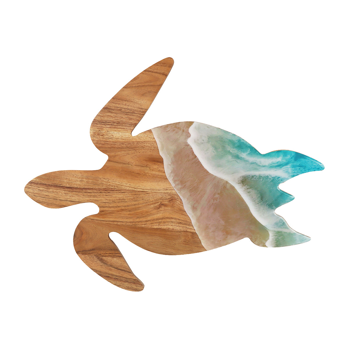 Sea Turtle Wave Acacia Wood Server