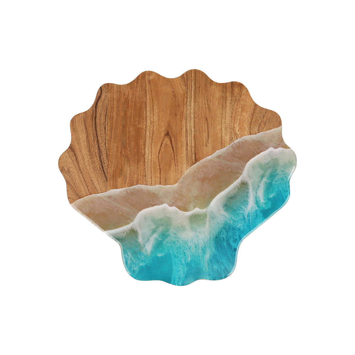Scallop Wave Acacia Wood Server