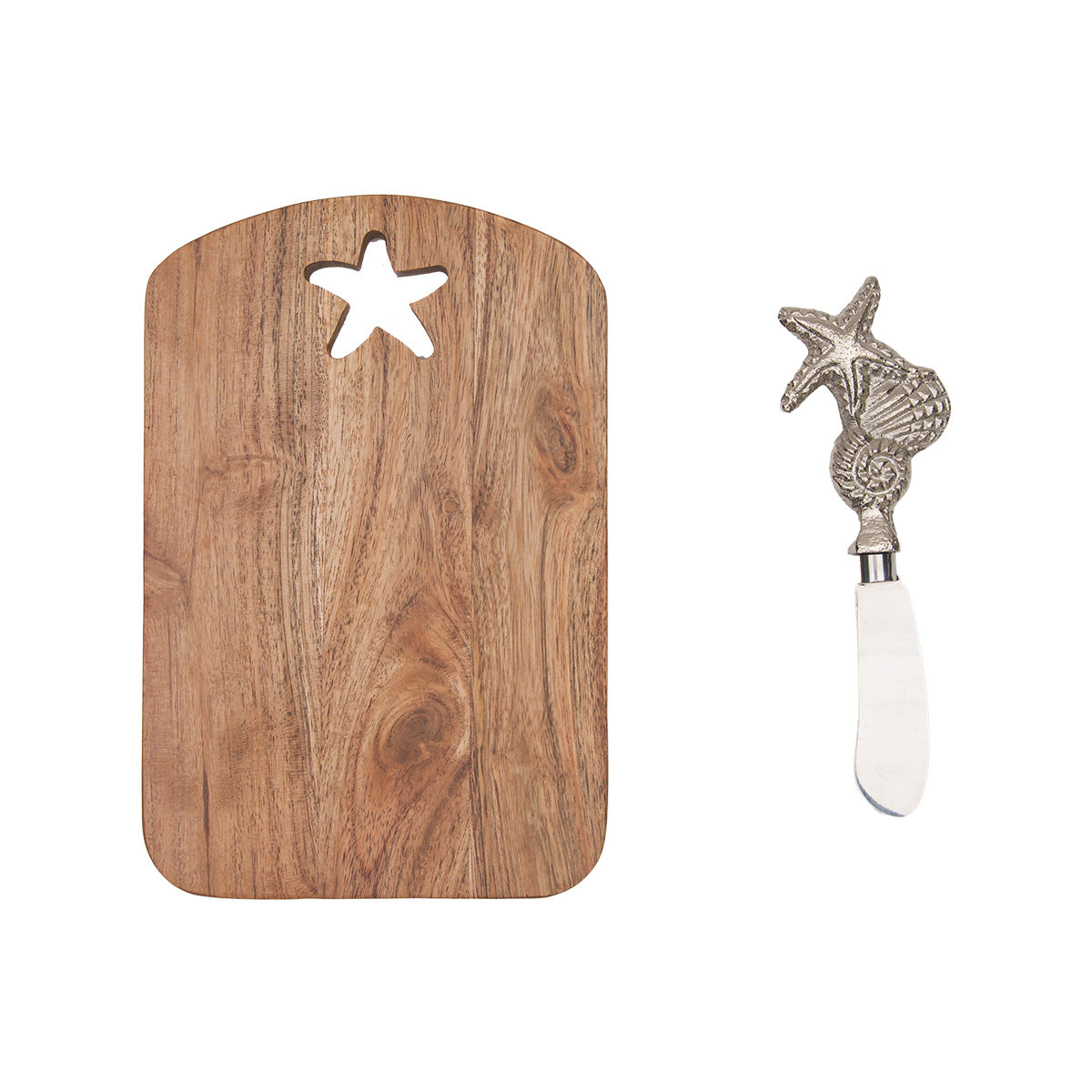 Sea Star Acacia Wood Server & Spreader Set