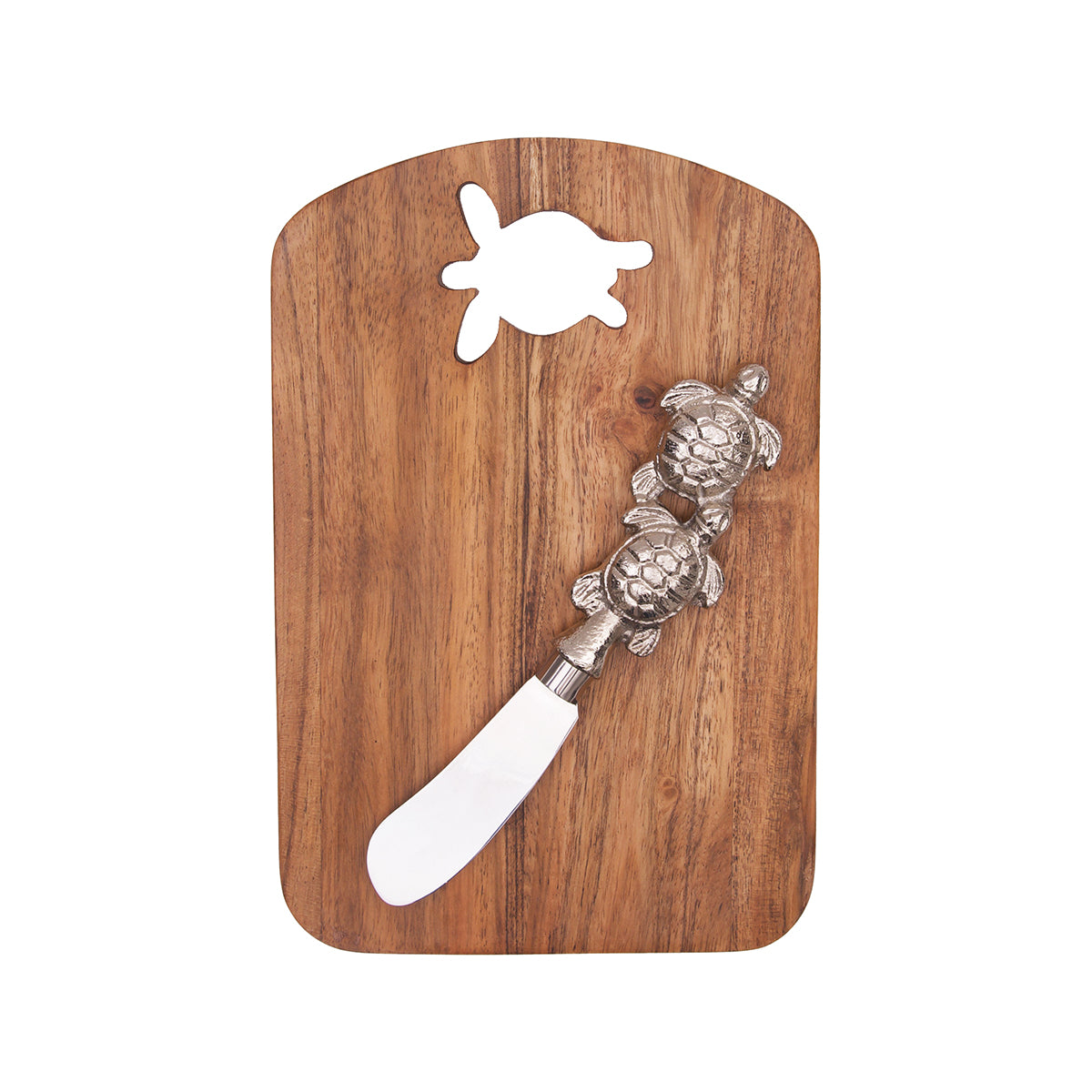Sea Turtle Acacia Wood Server & Spreader Set