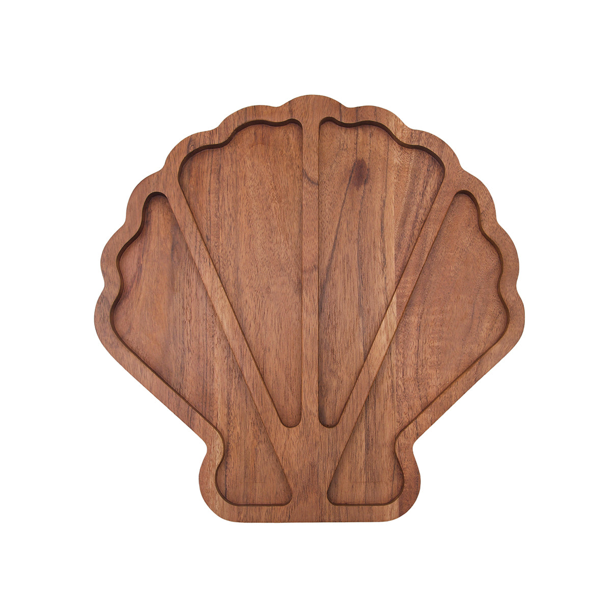 Scallop Acacia Wood Sectional Server