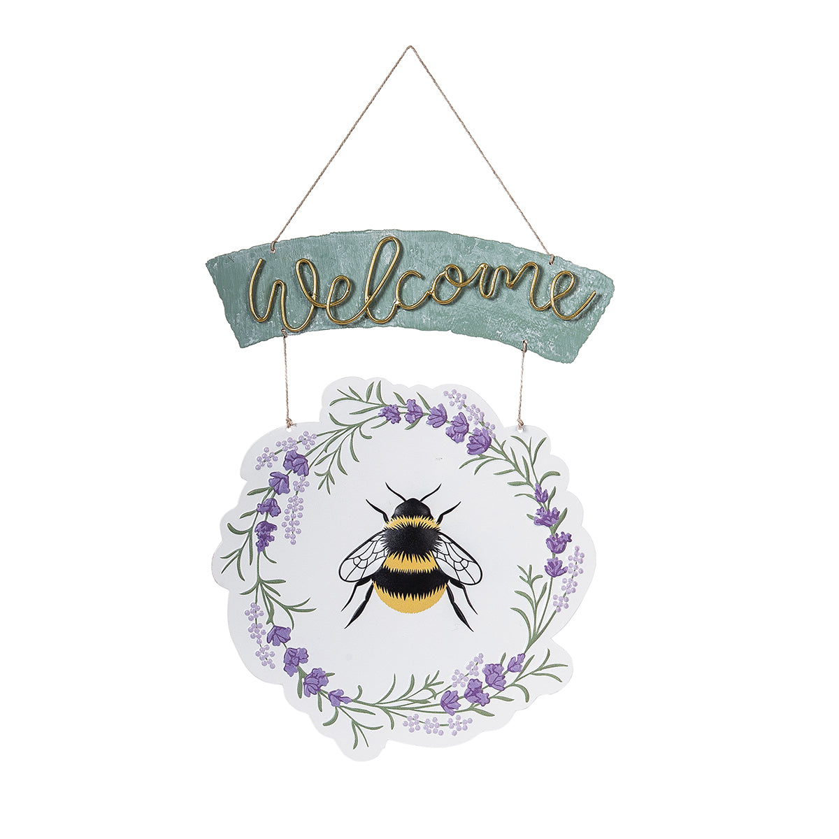 Lavender Bee Wreath Sign
