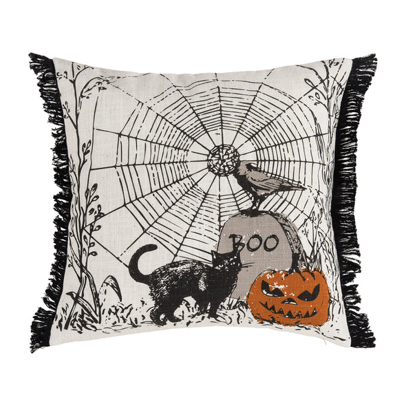 Boo Spider Web printed pillow