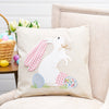 bunny eggs pillow on a chair