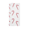 printed kitchen towel with red and white candy canes all over