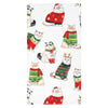 Detail view of the Cat Christmas Toss Kitchen Towel