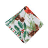 watercolor inspired cardinal and holly berry with leaves napkin