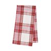 red and white plaid woven kitchen towel