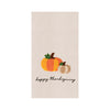 Happy Thanksgiving french knot kitchen towel