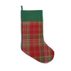 red and green plaid stocking with a green cuff top