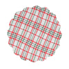 red and green plaid pattern on a quilted placemat