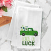 loads of luck towel on a counter top