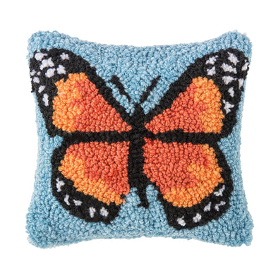 Monarch Butterfly Hooked Pillow