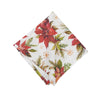 painterly poinsettias and foliage on printed napkin