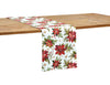 painterly poinsettias and foliage on printed runner