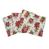 painterly poinsettias and foliage on printed runner