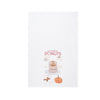 printed flour sack towels featuring ingredients for pumpkin donuts with illustrated ingredients and food