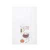 printed flour sack towels featuring ingredients for a spiced latte with illustrated ingredients and food