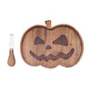 pumpkin jack-o-lantern serving board with iron spreader