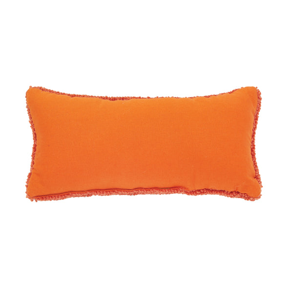 Solid orange back of the Spooky Ghost Hooked Pillow