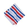 watercolor inspired printed napkin in patriotic red white and blue hues