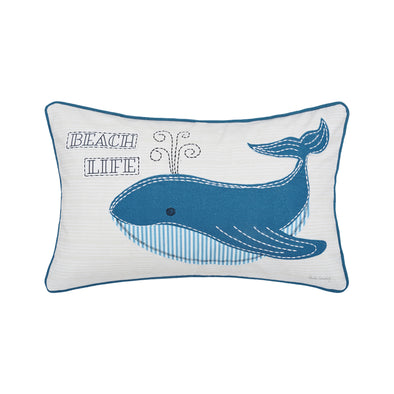Whale Beach Life Pillow