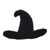 Solid black back of the Witch Hat Hooked Pillow.