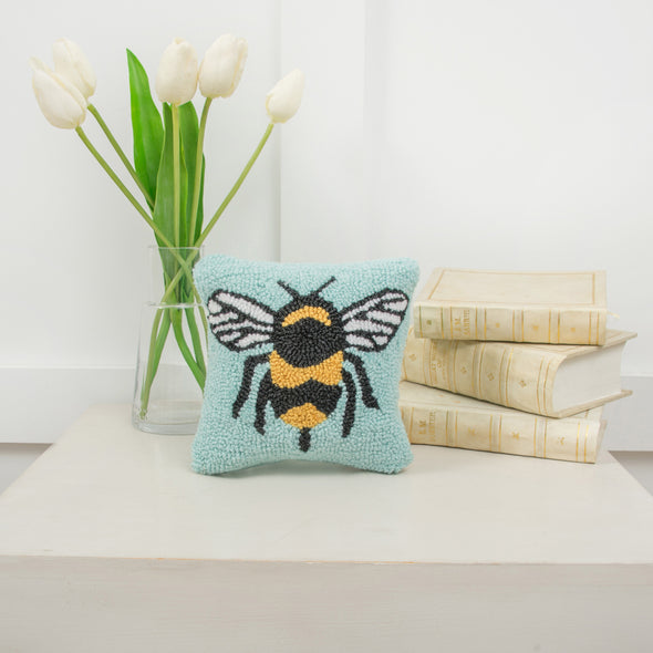 Bumble Bee Hooked Decorative Pillow